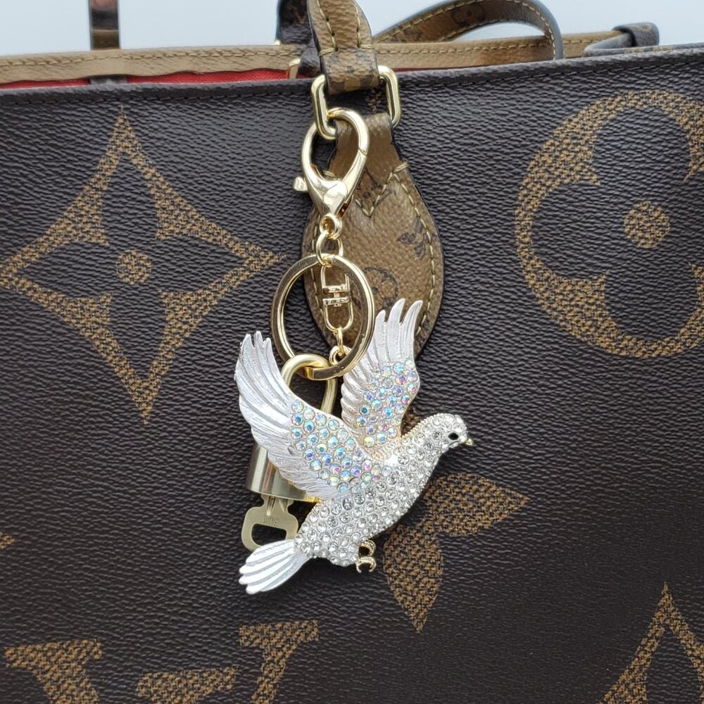 Authentic LV Gold Padlock 🔒Unbranded Dove Keychain Charm for Louis Vuitton Bags - Picture 10 of 13